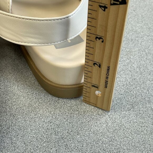 NWOT Dolce Vita Argyle Platform Sandals Women's Size 10  Beige Adjustable Straps - Picture 3 of 8